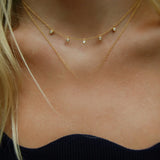 925 Silver CZ Drop Choker Necklace