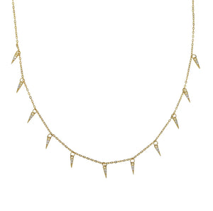 925 Silver CZ Spike Choker Necklace