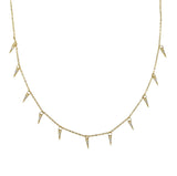 925 Silver CZ Spike Choker Necklace