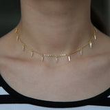 925 Silver CZ Spike Choker Necklace