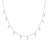 925 Silver CZ Spike Choker Necklace