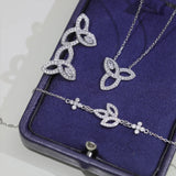 925 Silver Cherry Blossom Leaf Bracelet Gift
