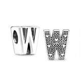 925 Silver Alphabet Bracelet Charms Pendants