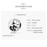 925 Silver Ghost Castle Charm Beads for Pendant Bracelet