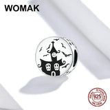 925 Silver Ghost Castle Charm Beads for Pendant Bracelet