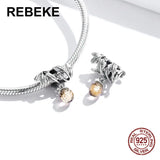 925 Silver Pine Cone Charm Glass Beads for 3MM Bracelet DIY