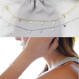 925 Silver Moon Star Charms Bracelet for Women