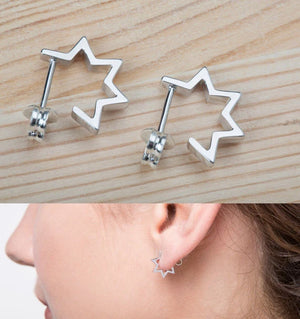 925 Silver Star Shape Women Earring