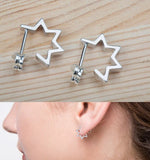 925 Silver Star Shape Women Earring
