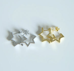 925 Sterling Silver Star Shape Women Earring