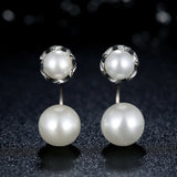 925 Sterling Silver Simulated Pearls Drop Earrings for Women