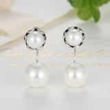 925 Sterling Silver Simulated Pearls Drop Earrings for Women