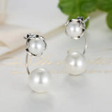925 Silver Simulated Pearls Drop Earrings for Women