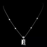 925 Silver CZ Station Necklace