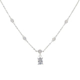 925 Silver CZ Station Necklace
