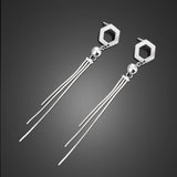 925 Sterling Silver Tassel Earrings Women Bohemia Jewelry