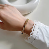 925 Sterling Silver Tinfoil Concave-Convex Bangle Bracelet