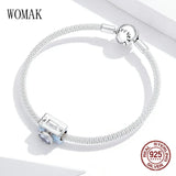 925 Silver Camera Charm Zircon Beads DIY Bangle Bracelet Pendant