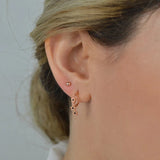 925 Silver Christmas Star Geometric Circle Earrings