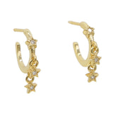 925 Silver Christmas Star Geometric Circle Earrings