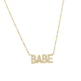925 Silver Letter Necklace BABY BOSS CZ Paved Alphabet Minimal Delicate