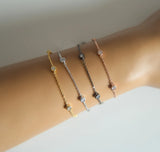 925 Silver Cross CZ Charm Bracelet for Girls