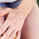 925 Silver Cross CZ Charm Bracelet for Girls