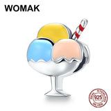 925 Silver Enamel Ice Cream Charm for Bracelet Pendant DIY Jewelry