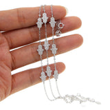 925 Silver CZ Hamsa Hand Charm Bracelet