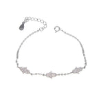 925 Silver CZ Hamsa Hand Charm Bracelet