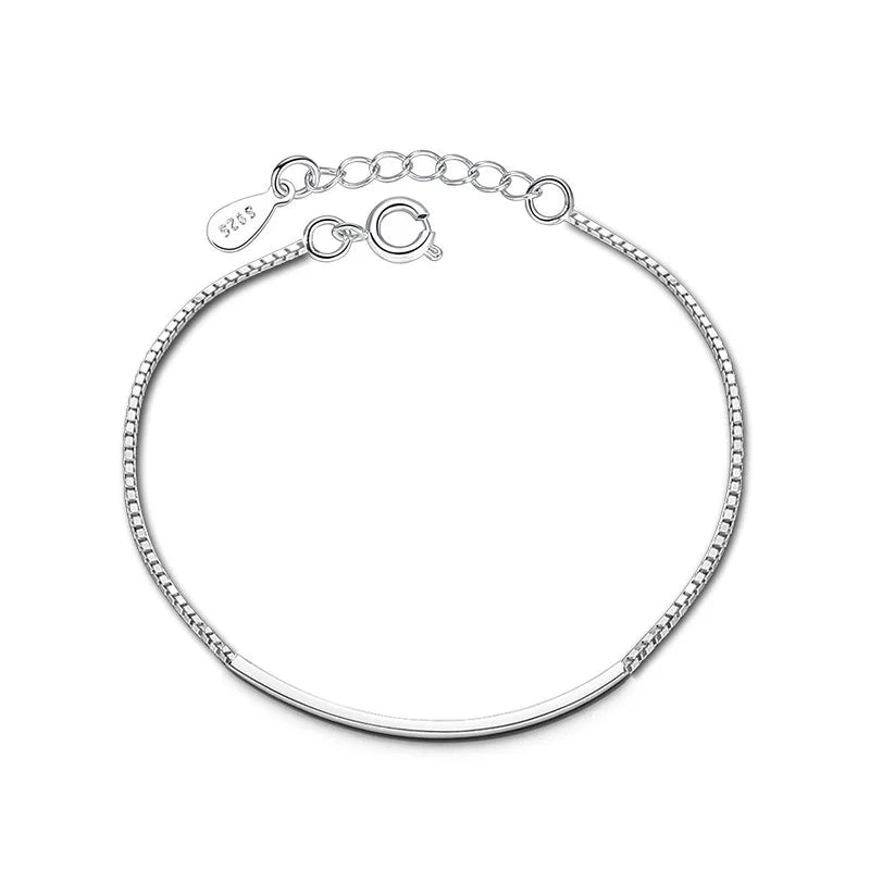 925 Sterling Silver Box Chain Bracelet for Women
