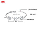 925 Silver Flower Crystal Bracelet Women Jewelry Christmas