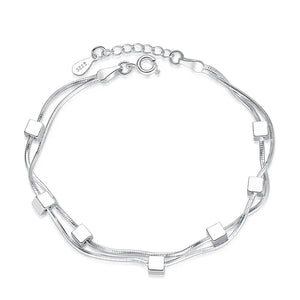 925 Sterling Silver Geometric Bracelet for Women Birthday Jewelry Wholesale