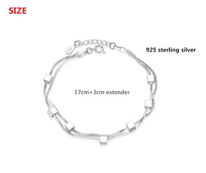 925 Sterling Silver Geometric Bracelet for Women Birthday Jewelry Wholesale