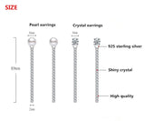 925 Silver Crystal Tassel Stud Earrings