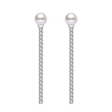 925 Silver Crystal Tassel Stud Earrings
