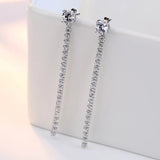 925 Silver Crystal Tassel Stud Earrings