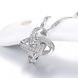 925 Sterling Silver Crystal Women's Short Chain Necklace
