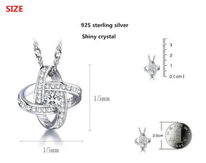 925 Sterling Silver Crystal Women's Short Chain Necklace