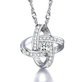 925 Sterling Silver Crystal Women's Short Chain Necklace