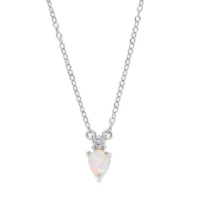 925 Silver Fire Opal Pendant Necklace for Women
