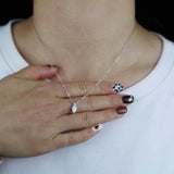 925 Silver Fire Opal Pendant Necklace for Women
