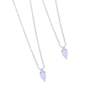 925 Silver Fire Opal Pendant Necklace for Women