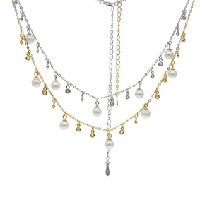 925 Silver Freshwater Pearl Choker Necklace CZ Statement Fine Jewelry