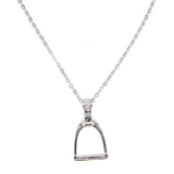 925 Sterling Silver Stirrup Horse Equestrian Necklace