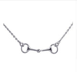 925 Sterling Silver Stirrup Horse Equestrian Pendant Necklace