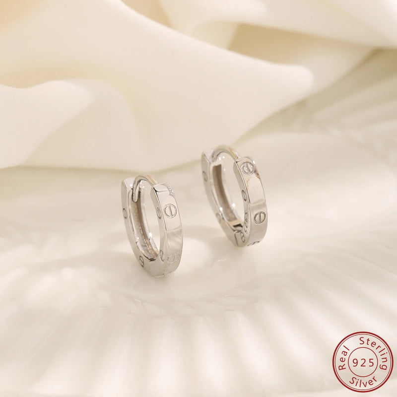 925 Sterling Silver Circular Earrings - Minimalist Fashion Jewelry