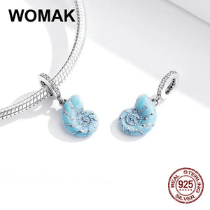 925 Sterling Silver Conch Charm for Bracelet Necklace Making