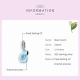 925 Sterling Silver Conch Charm for Bracelet Necklace Making