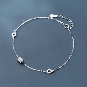 925 Silver Leaf Anklet Bracelet Beach Party Beads Anklets Women Jewelry